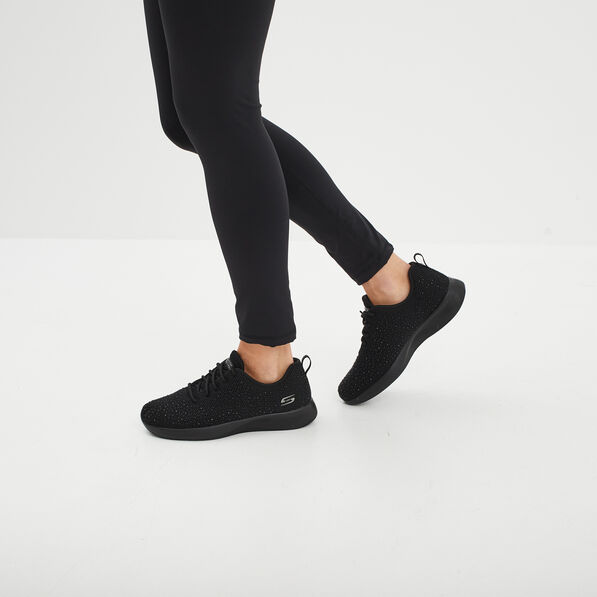 Baskets running à strass Skechers noir femme