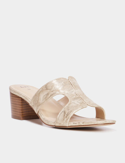 Mules à talons multicolore femme