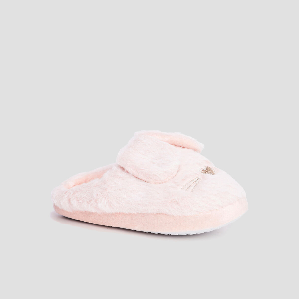 Chaussons mules fausse fourrure rose fille