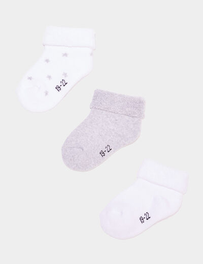 Lot 3 paires chaussettes blanc bébé garçon