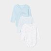 Lot 3 bodies coton manches longues blanc bébé