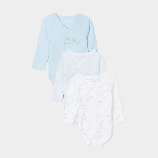 lot 3 bodies coton manches longues blanc bebe Lot 3 bodies coton manches longues blanc bébé
