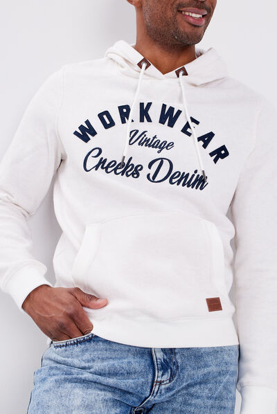 Sweat à capuche hoodie Creeks ivoire homme
