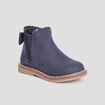 Bottines zippées avec noeud bleu bébé fille