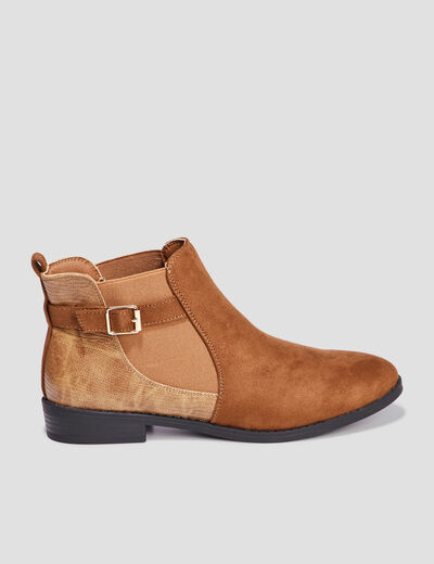 Bottines chelsea avec boucles marron femme