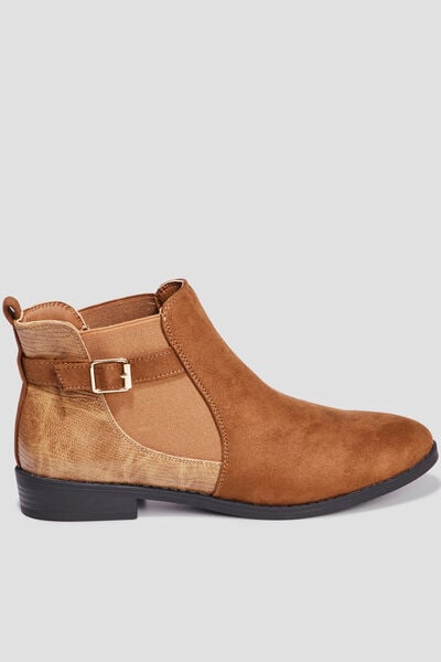 Bottines chelsea avec boucles marron femme
