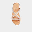 Sandales brides tressées en cuir Creeks jaune or fille