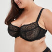Soutien-gorge embo&icirc;tant en dentelle noir femme grande taille