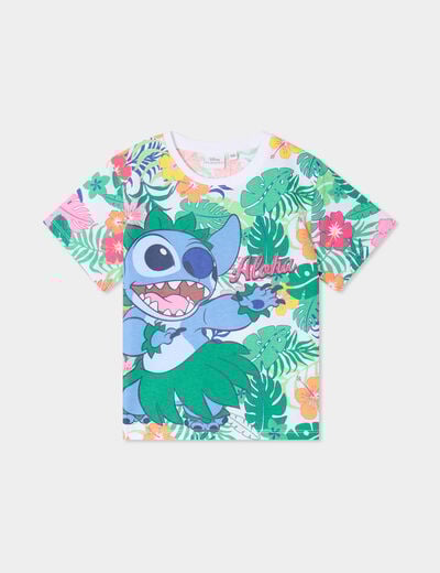 T-shirt manches courtes coton Stitch multicolore fille