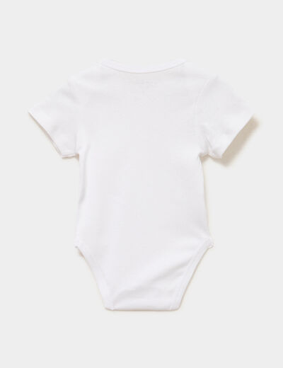 Lot 3 bodies US coton manches courtes blanc b&eacute;b&eacute;