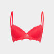 Soutien-gorge push-up padd&eacute; dentelle rouge femme