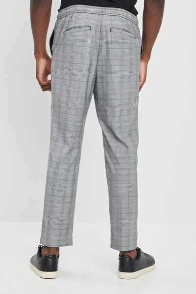 Pantalon droit à coulisse gris clair homme
