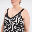 Débardeur col V bretelle macramée ecru femme grande taille