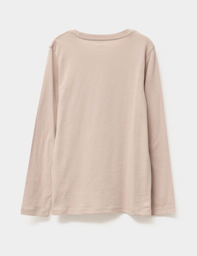 T-shirt col rond manches longues coton gris foncé garçon