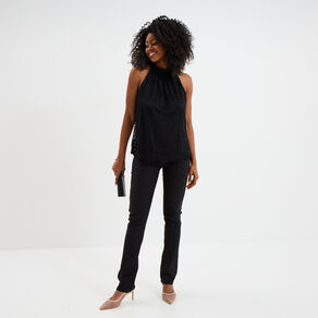 Pantalon stretch taille haute Mosquitos noir femme