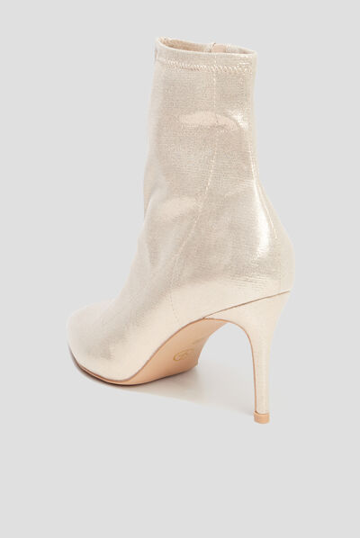 Bottines bouts pointus talons aiguilles jaune or femme