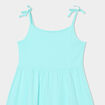 Robe courte bretelles nouées évasée bleu turquoise fille