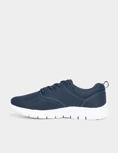 Baskets running lacets élastiqués bleu marine garçon