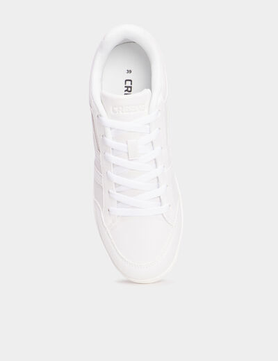Tennis basses &agrave; lacets blanc femme