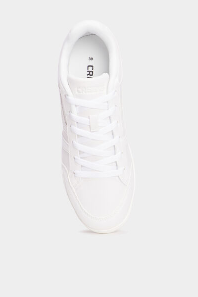 Tennis basses &agrave; lacets blanc femme