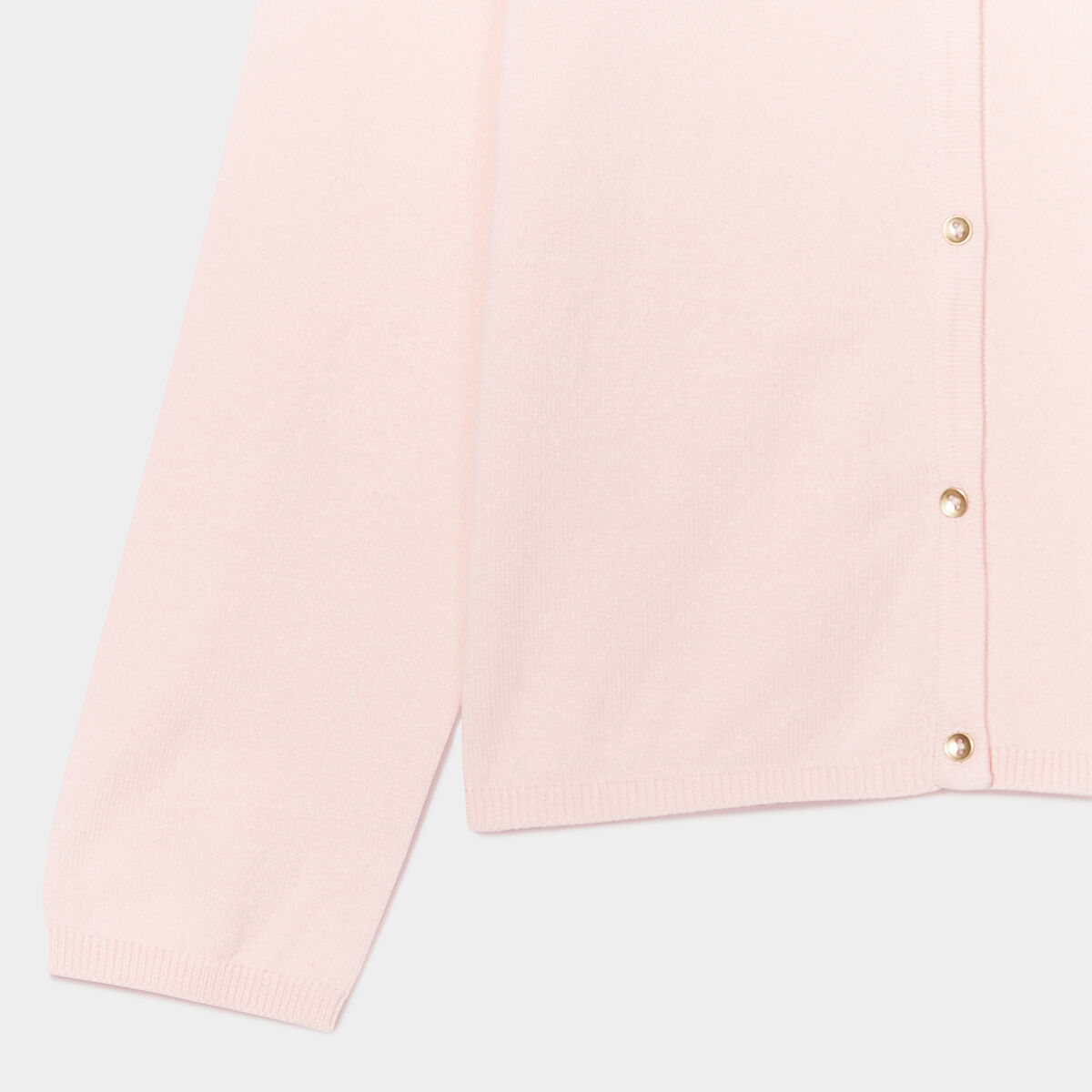 Gilet boutonn&eacute; coton m&eacute;lang&eacute; rose fille