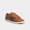 Baskets plates à lacets marron cognac homme