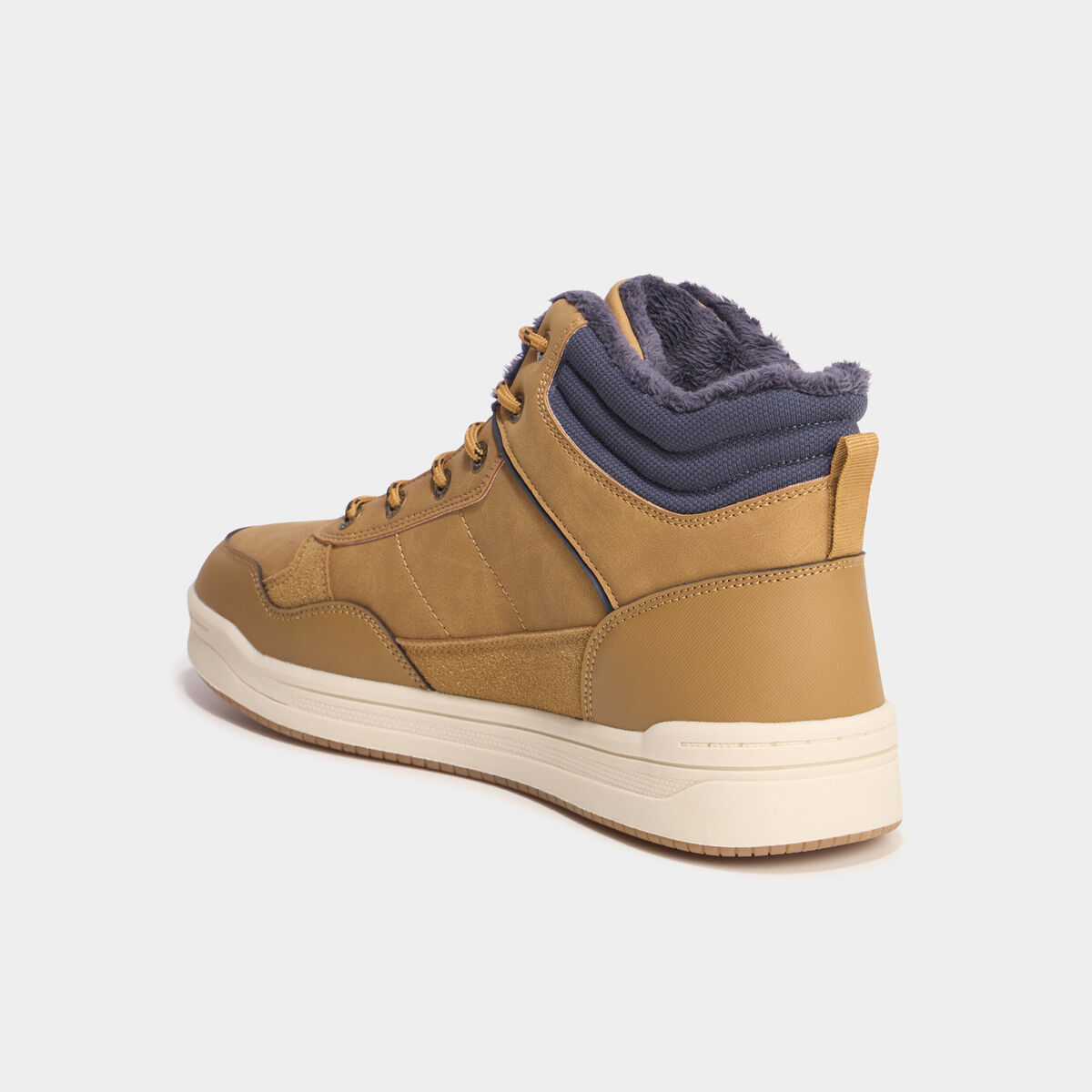 Baskets montantes avec lacets marron clair homme