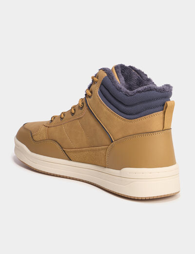 Baskets montantes avec lacets marron clair homme