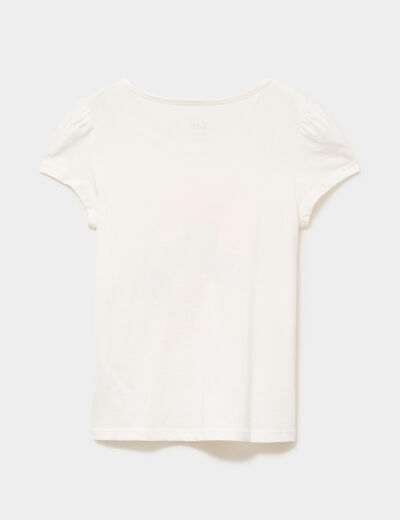 Ensemble pyjama t-shirt et short coton blanc fille