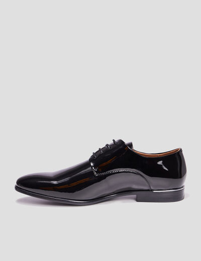 Derbies vernies à lacets noir homme