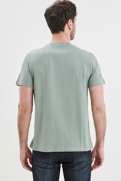 T-shirt droit manches courtes coton vert clair homme