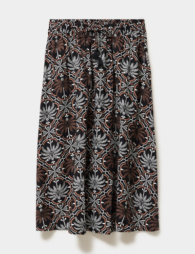 Jupe longue &eacute;vas&eacute;e noir femme grande taille