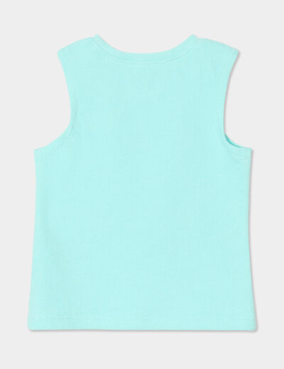 Ensemble 2 pièces débardeur short coton bleu turquoise bébé garçon