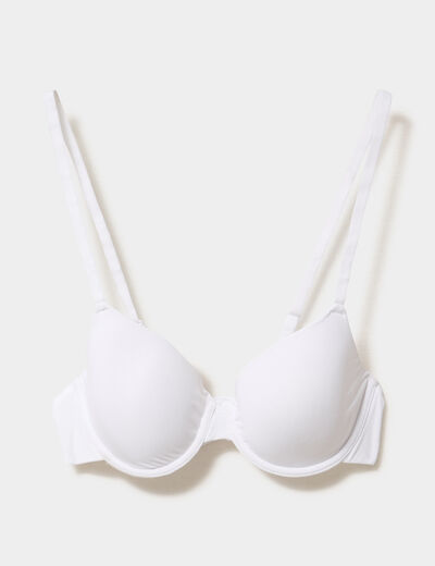 Soutien-gorge corbeille padd&eacute; microfibre blanc femme