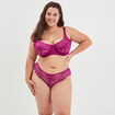 Tanga en dentelle Ingrid violet femme grande taille
