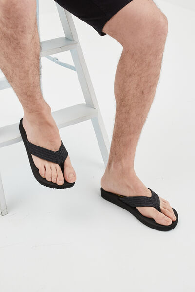 Tongs brides en jean Wamea Beach jaune homme