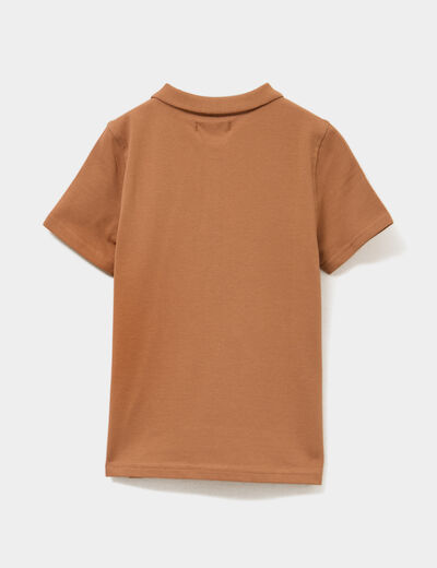 Polo manches courtes à détail brodé camel garçon