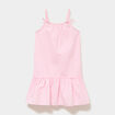 Robe courte &agrave; bretelles et volants rose fille