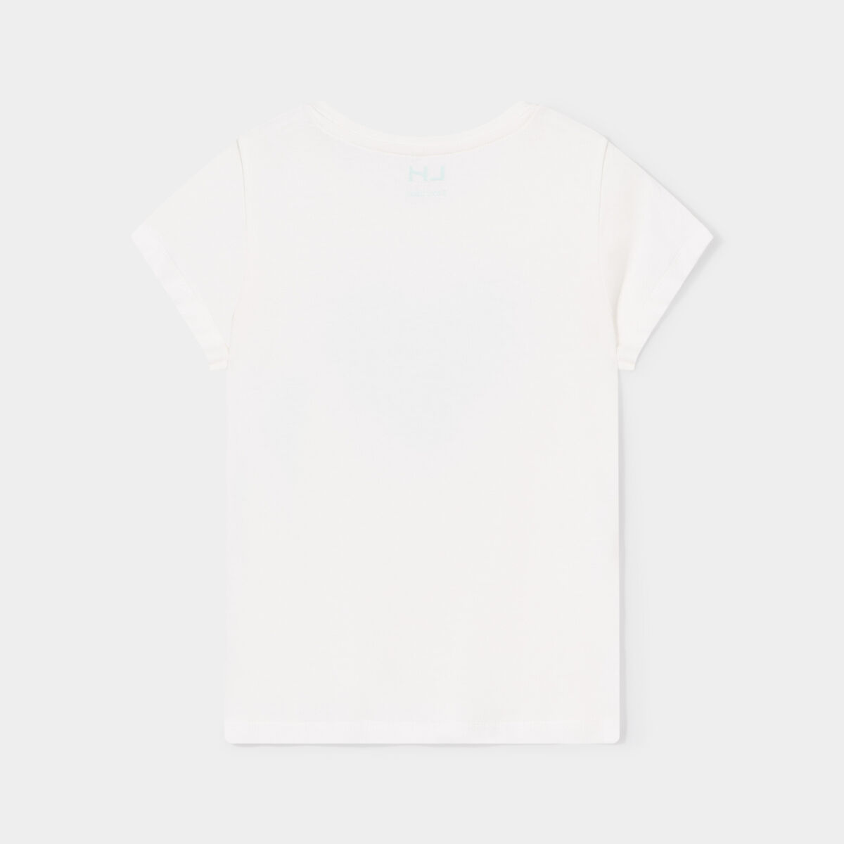 T-shirt manches courtes coton ivoire fille
