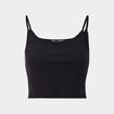 Débardeur cropped côtelé noir femme