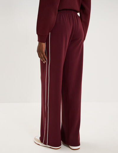 Pantalon de jogging large molletonn&eacute; violet fonc&eacute; femme
