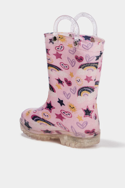 Bottes de pluie &agrave; paillettes rose b&eacute;b&eacute; fille
