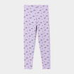 Legging long élastiqué coton mauve fille