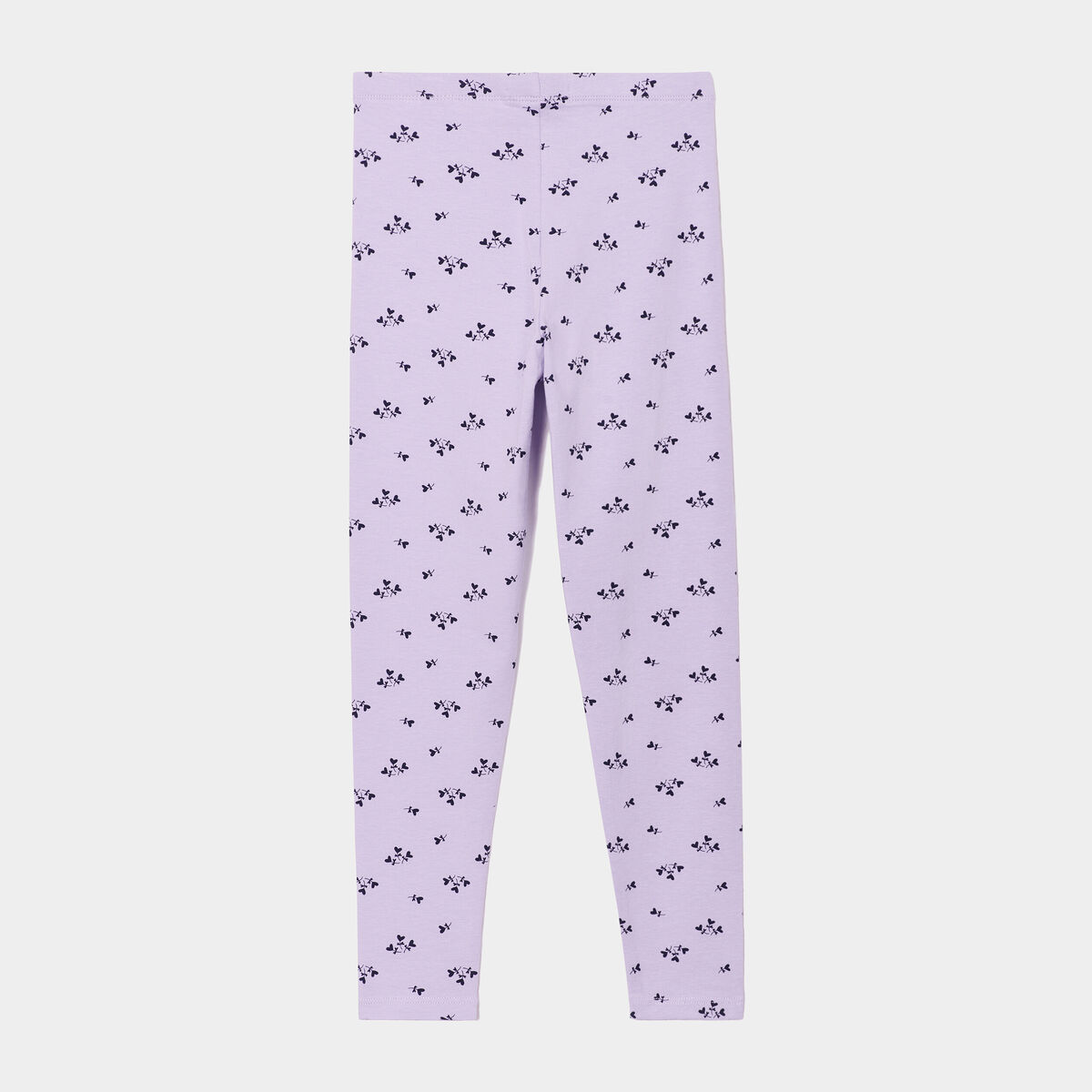Legging long élastiqué coton mauve fille