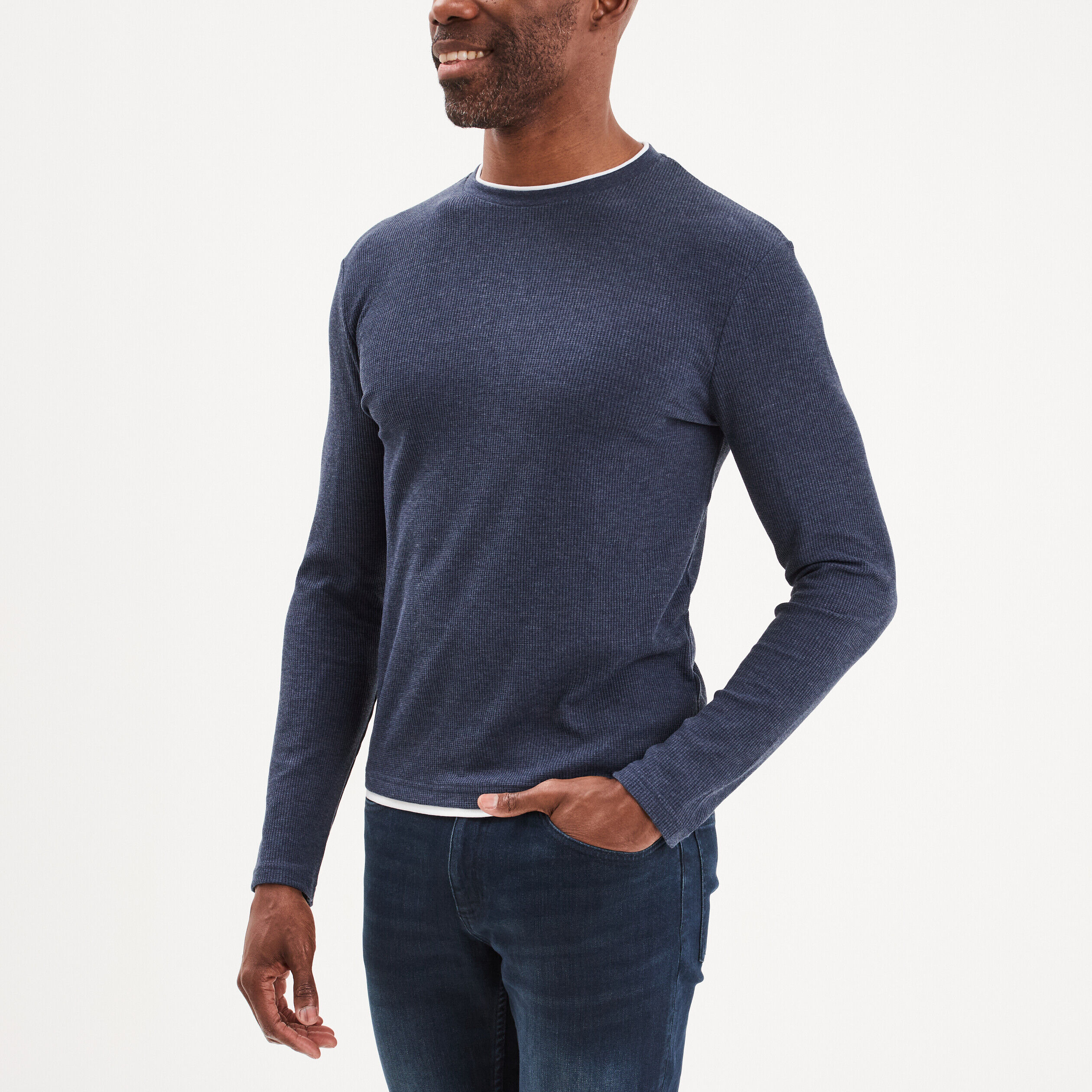 T-shirt col rond Creeks bleu marine homme CREEKS