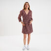 Robe manches longues col cache-coeur bordeaux femme