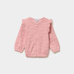 Gilet zipp&eacute; matelass&eacute; coeur &agrave; volants rose poudr&eacute;e b&eacute;b&eacute; fille