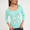 Ensemble pyjama corsaire et t-shirt bleu turquoise femme