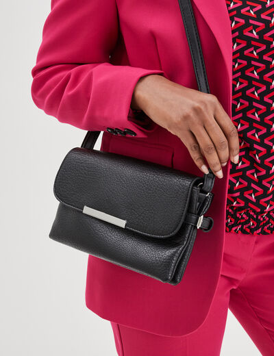 Sac en bandoulière avec rabat noir femme