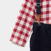 Ensemble chemise et pantalon bretelles rouge fonc&eacute; b&eacute;b&eacute; gar&ccedil;on